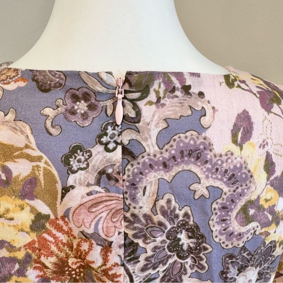 Anna Cate Weatherly Dress Floral V Neck Long Sleeve S - Picture 7 of 9